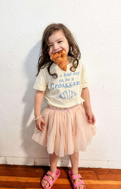 Funny Kids T-Shirt | Bad Day for Croissants Tee | Food Lover Shirt