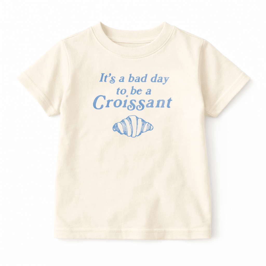 Funny Kids T-Shirt | Bad Day for Croissants Tee | Food Lover Shirt
