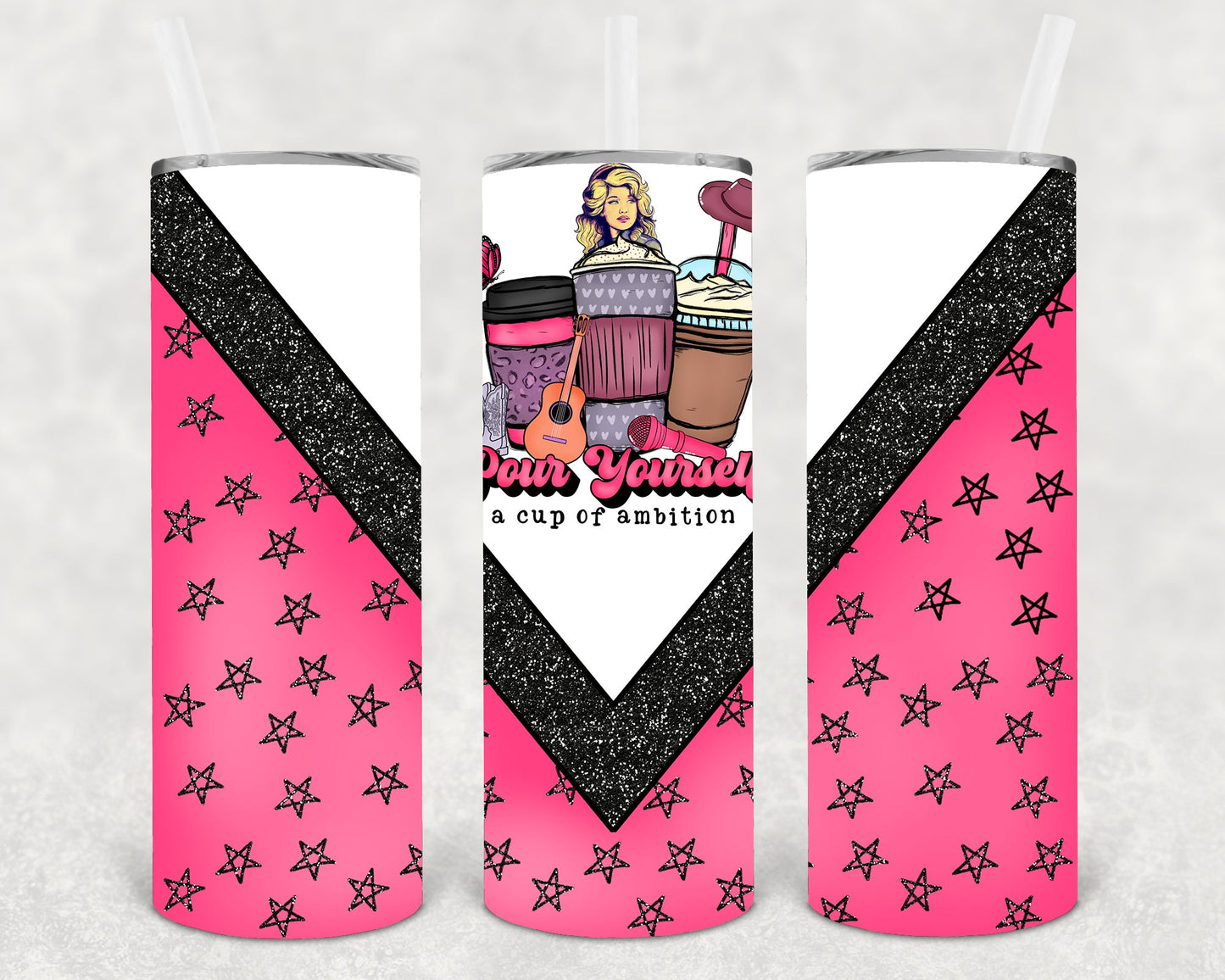 Pour Yourself a Cup of Ambition 20 oz Skinny Tumbler