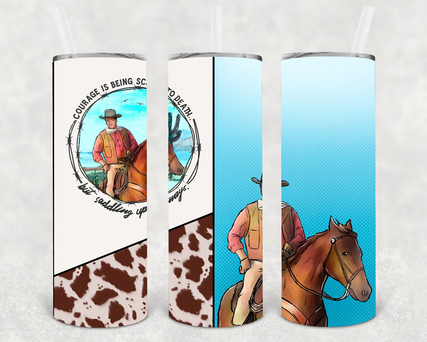 Courage is Being Scared to Death 20 oz Skinny Tumbler