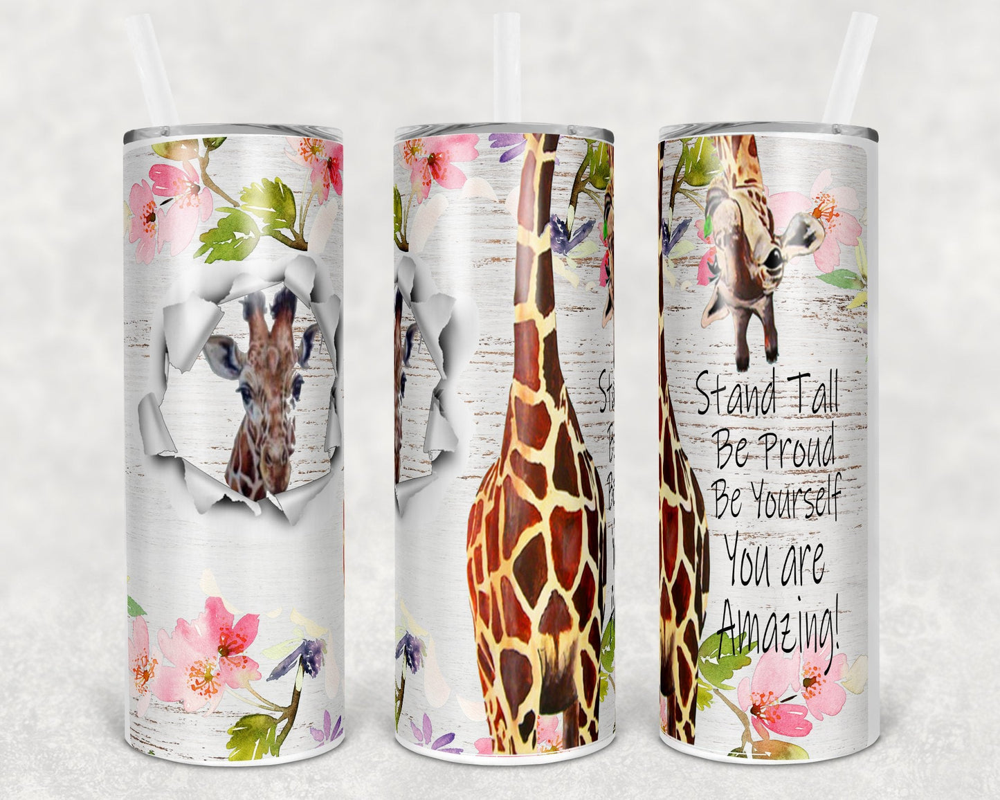 Stand Tall Be Proud Be Yourself You are Amazing 20 oz Skinny Tumbler