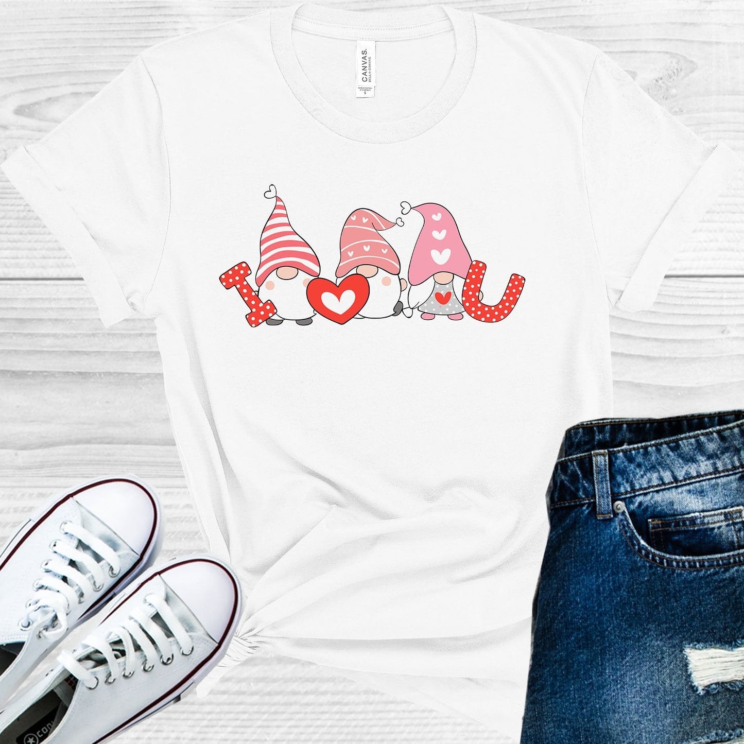 I Love You Gnomes Graphic Tee