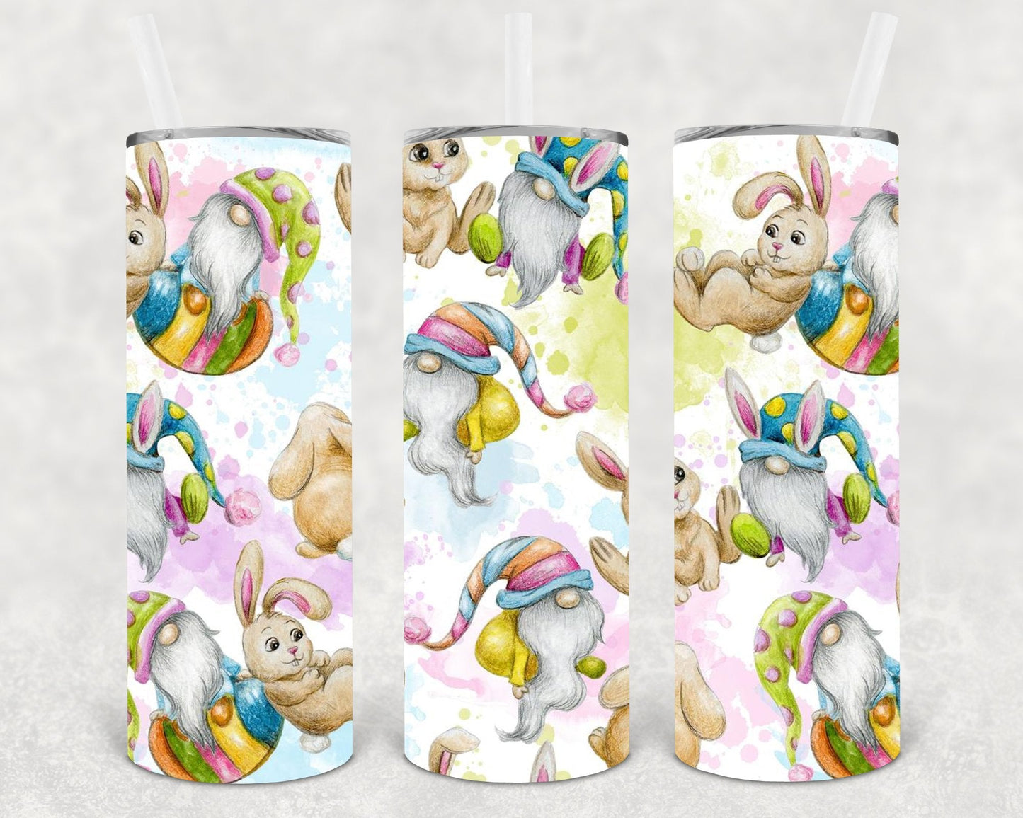 Happy Easter Gnomes 20 oz Skinny Tumbler