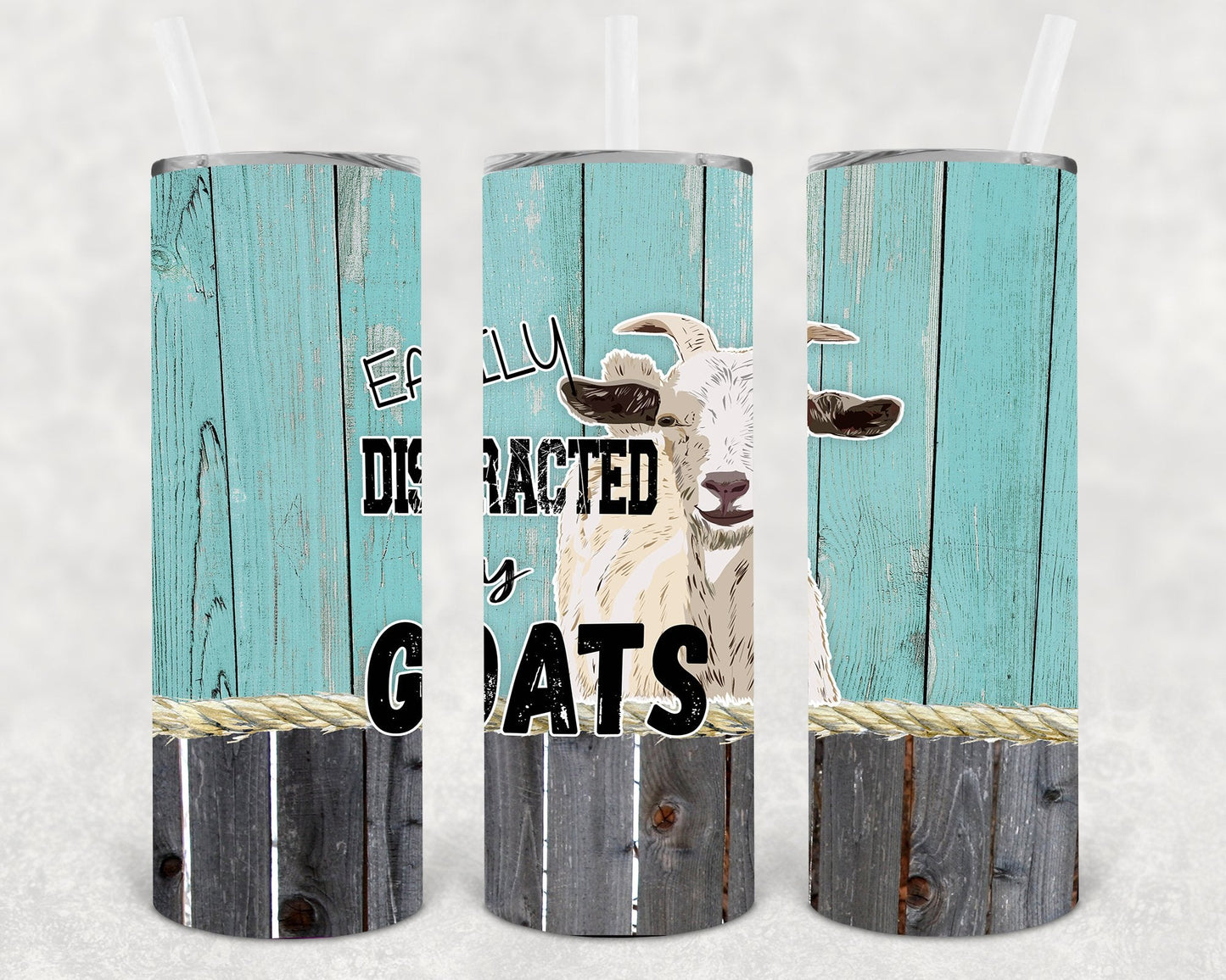 Easily Distracted By Goats 20 oz Skinny Tumbler