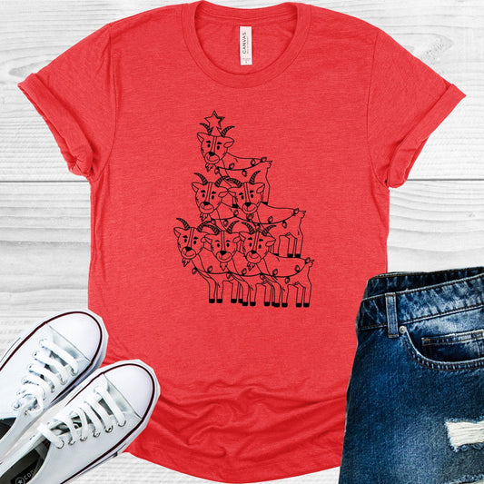 Goat Christmas Tree Graphic Tee
