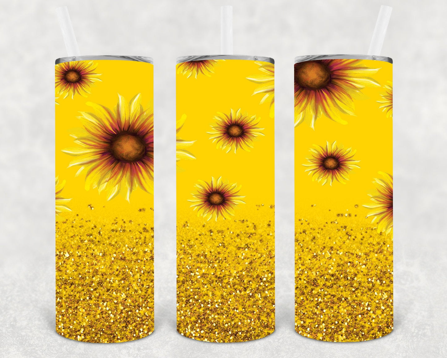 Golden Sunflowers 20 oz Skinny Tumbler