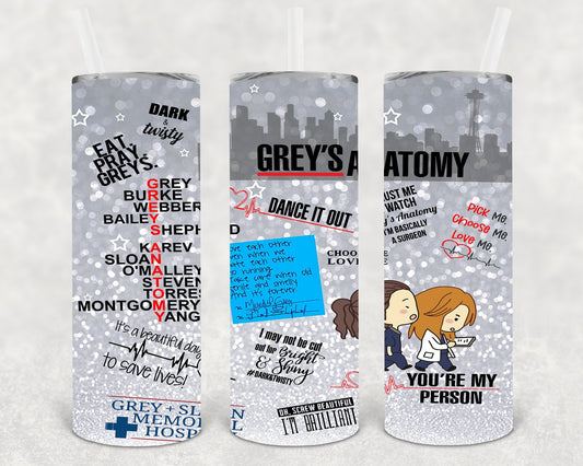 Grey's Anatomy 20 oz Skinny Tumbler