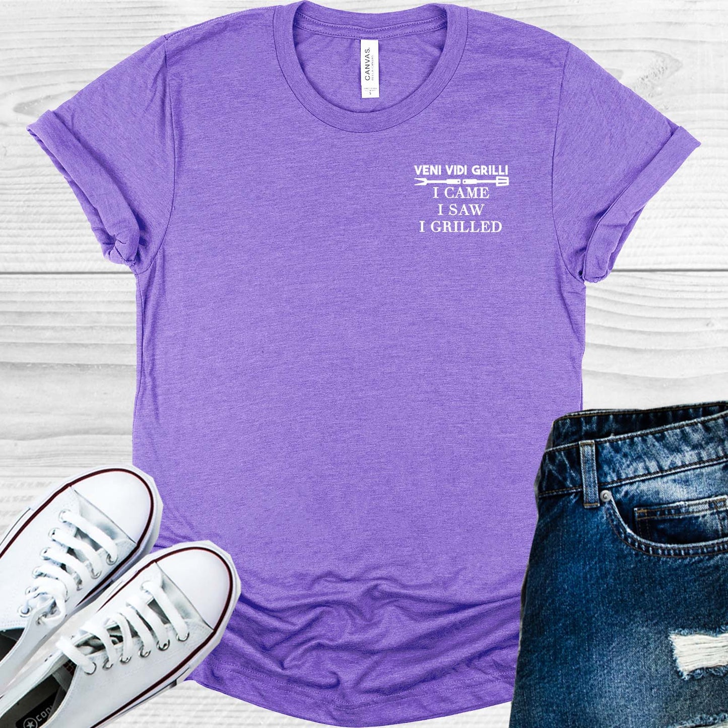 Veni Vedi Grilli I Came I Saw I Conquered Pocket Graphic Tee