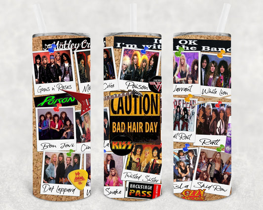 80s Hair Bands 20 oz Skinny Tumbler