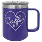 Coffee Heart 15 oz Polar Camel Coffee Mug with Sliding Lid