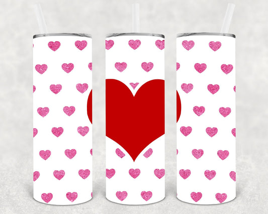Hearts 20 oz Skinny Tumbler