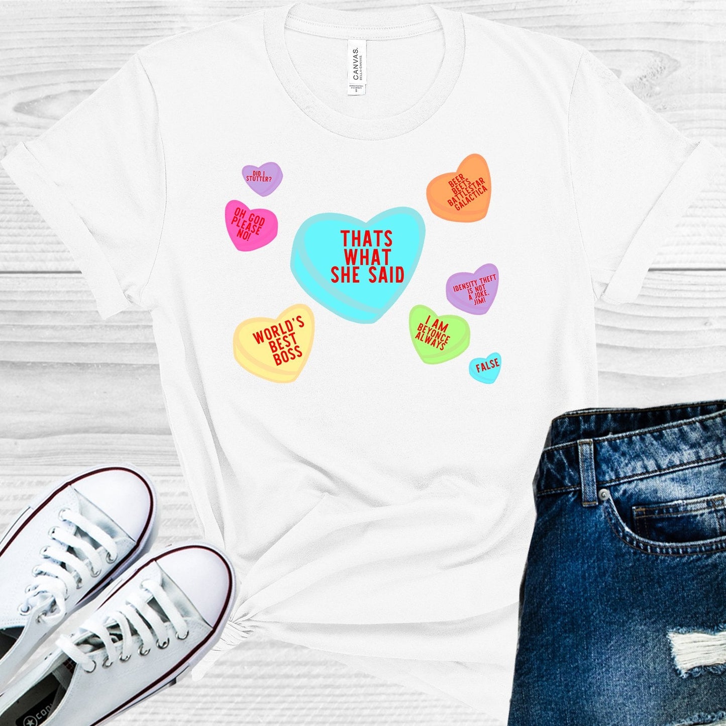 The Office Valentine Hearts Graphic Tee