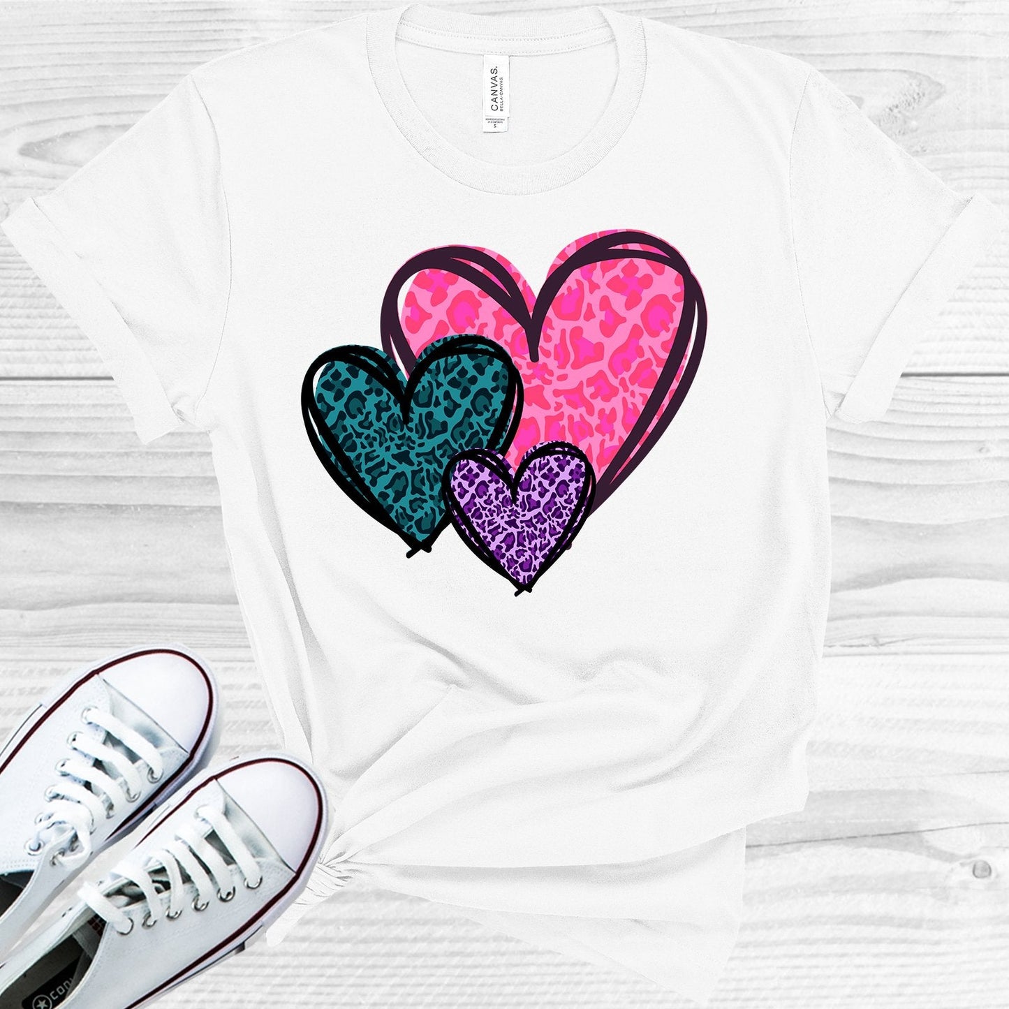 Leopard Hearts Graphic Tee