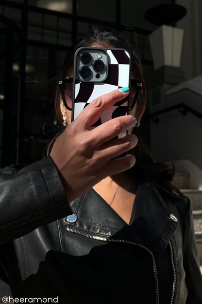 Black Wavy Checkered iPhone Case