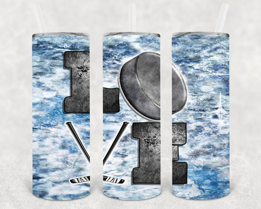 Hockey Love 20 oz Skinny Tumbler