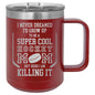 Super Cool Hockey Mom 15 oz Polar Camel Coffee Mug with Sliding Lid