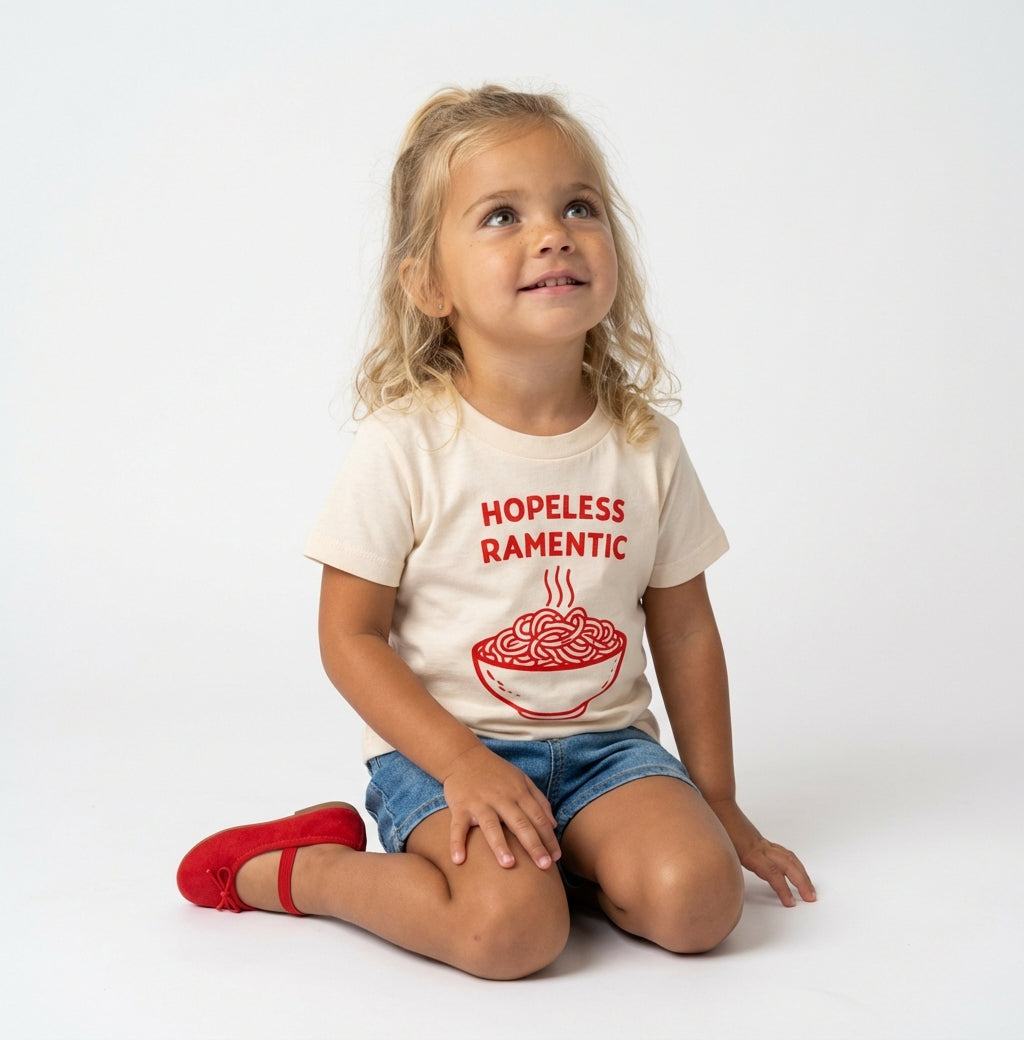 Hopeless RAMENtic tee, Valentines Tee for Kids