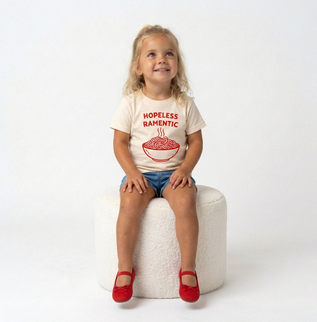 Hopeless RAMENtic tee, Valentines Tee for Kids