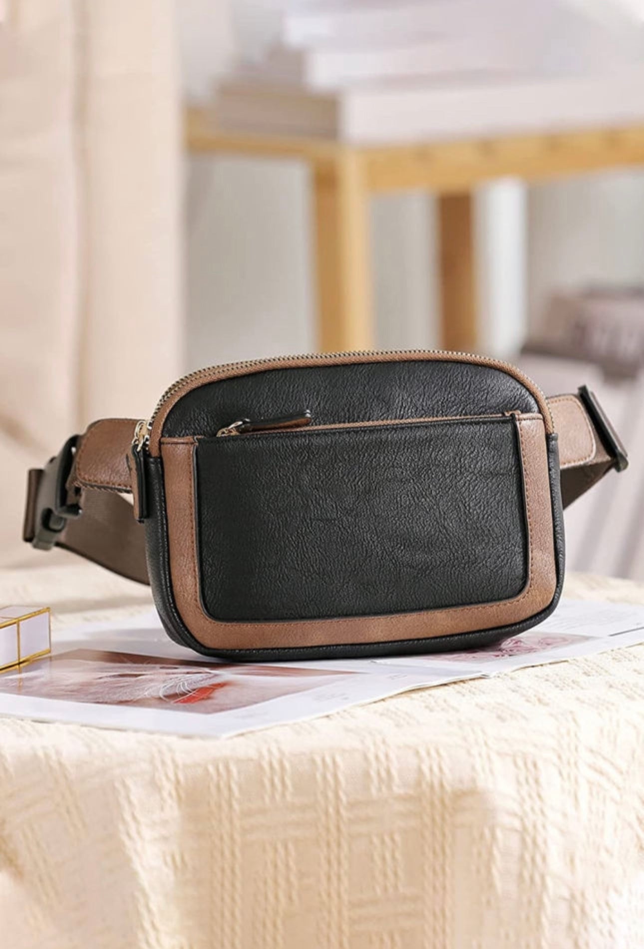 Adjustable strap mini PU leather crossbody bag