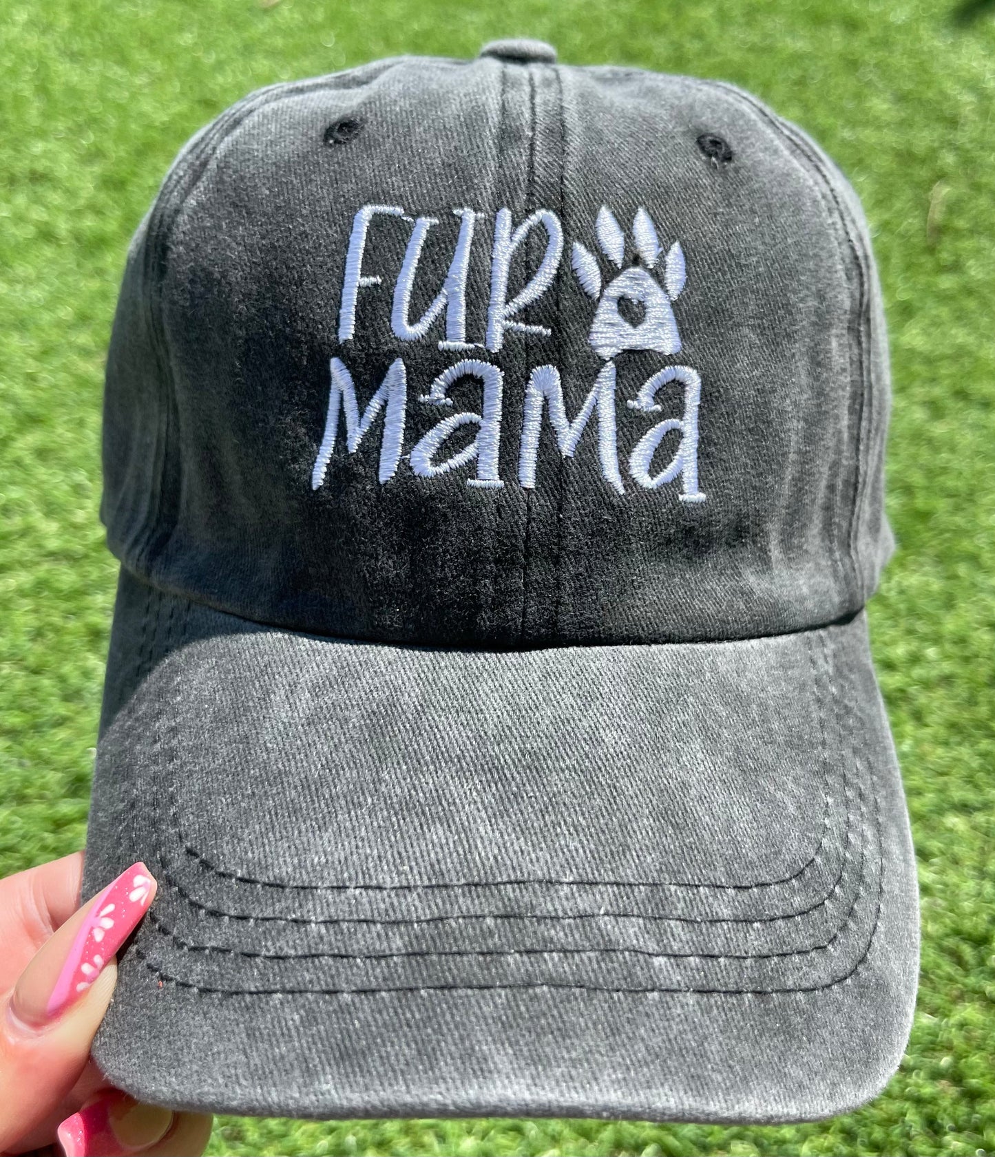 Embroidered Fur Mama Hat -WS