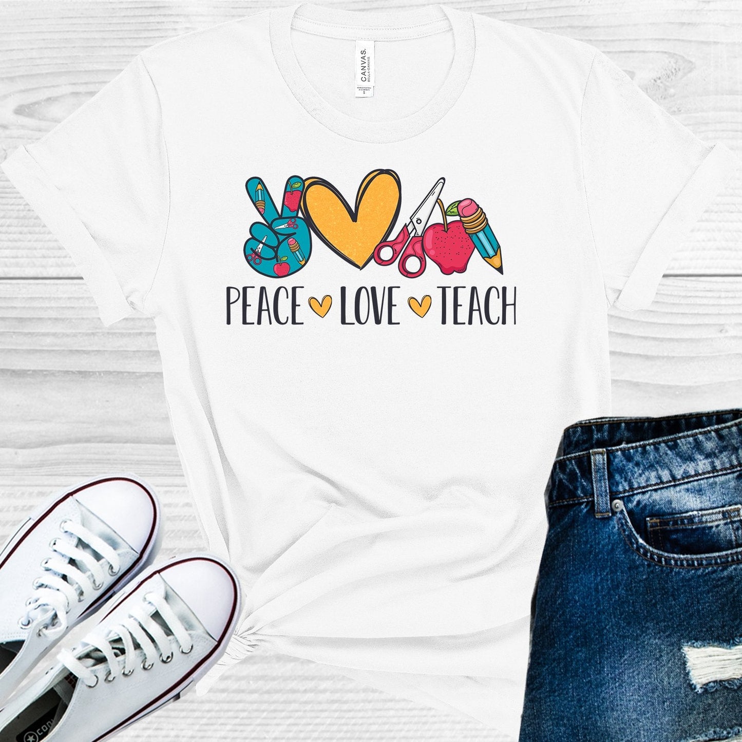 Peace Love Teach Graphic Tee