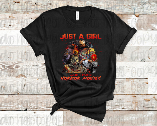 Just A Girl Who Loves Horror Movies T-shirt