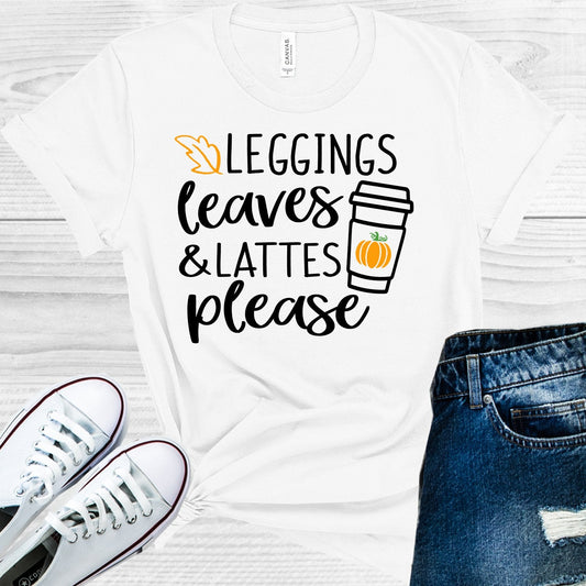 Leggings Leaves & Lattes Please Graphic Tee
