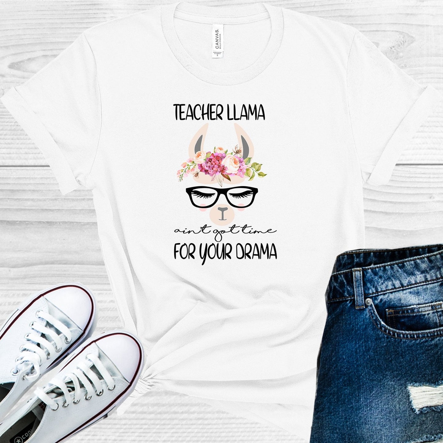 Teacher Llama Ain't Got Time for Your Drama Graphic Tee