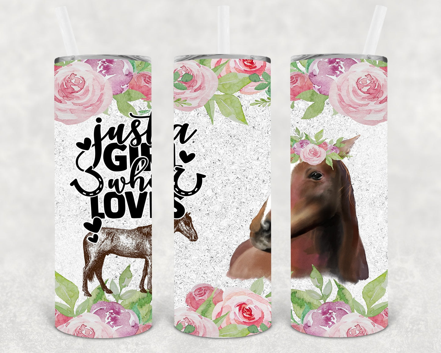 Just a Girl Who Loves Horses 20 oz Skinny Tumbler