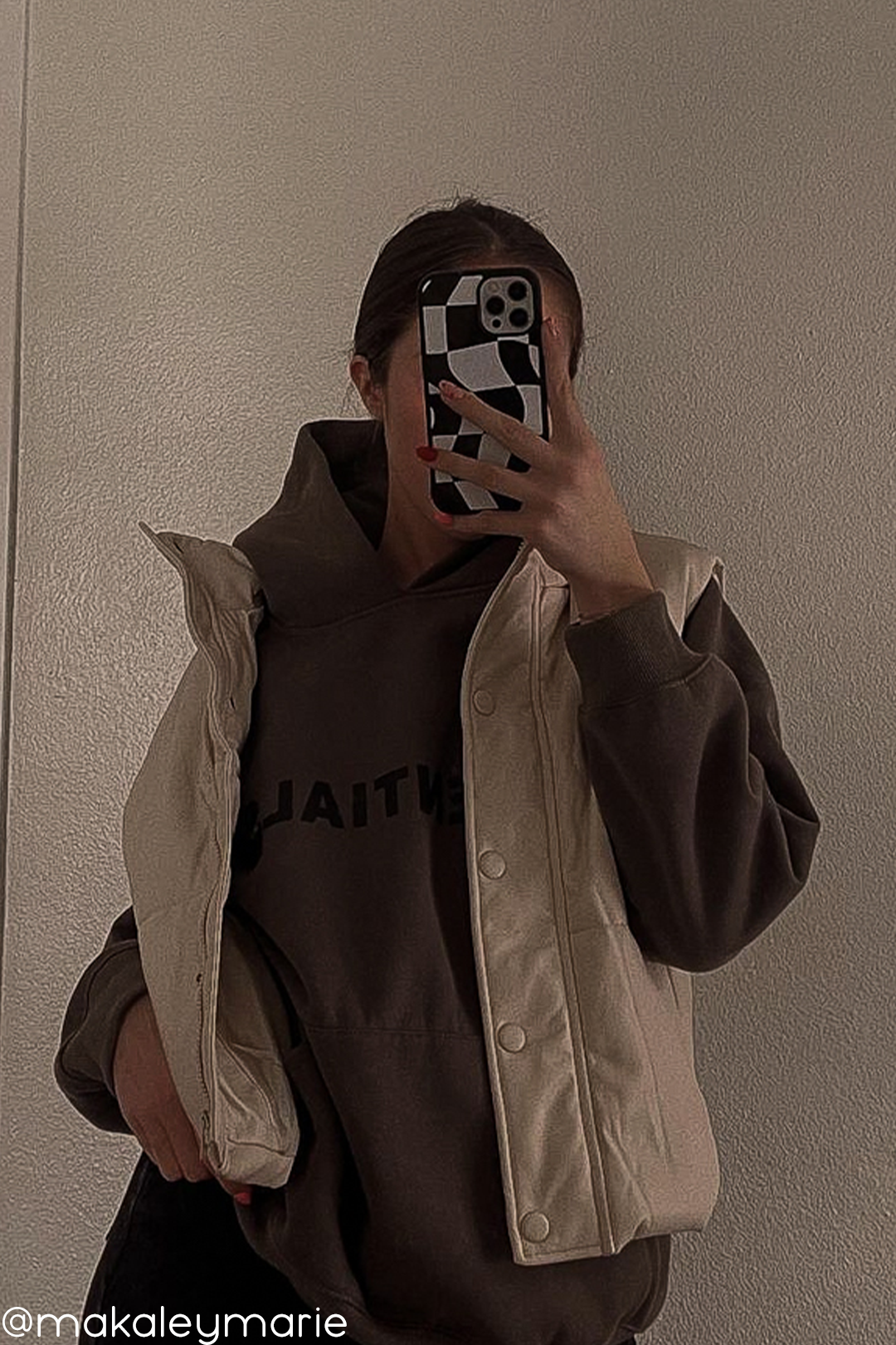 Black Wavy Checkered iPhone Case