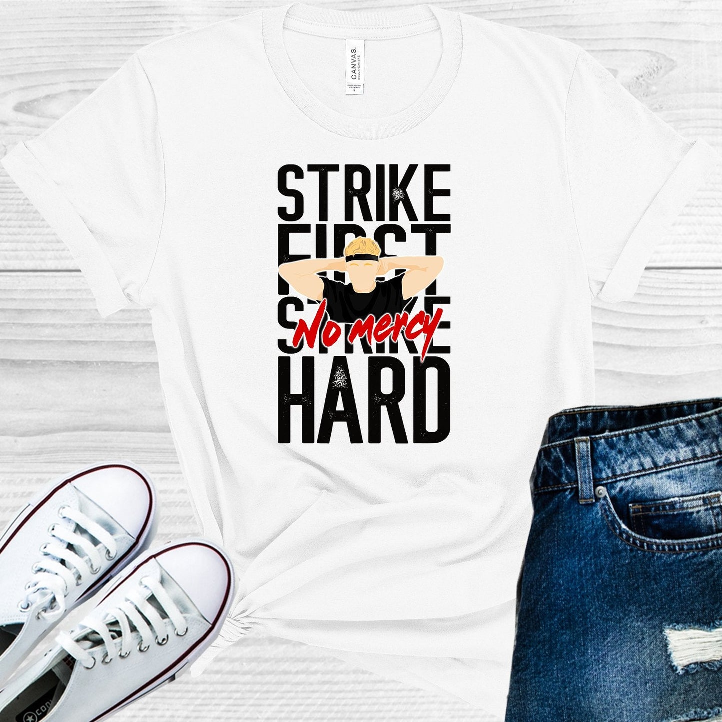 Strike First Strike Hard No Mercy Graphic Tee