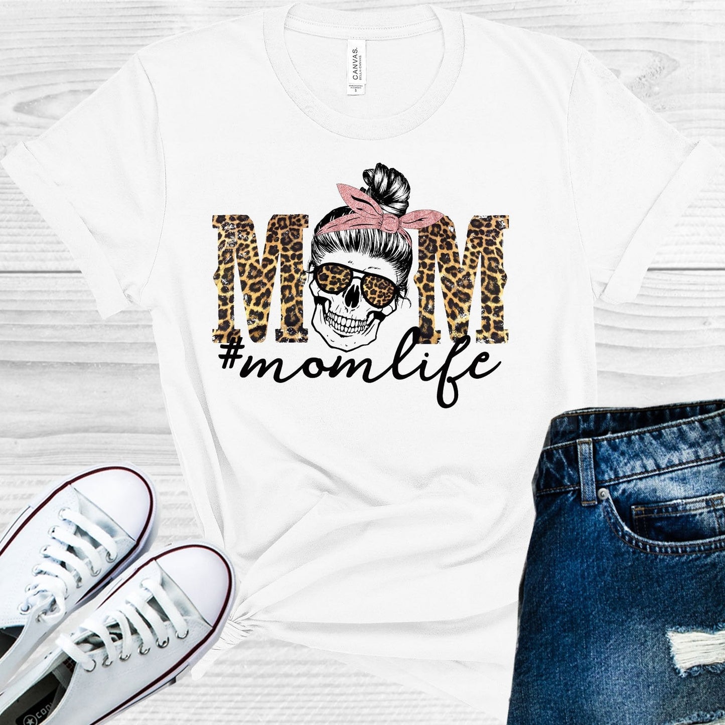 Mom Life Skull Graphic Tee