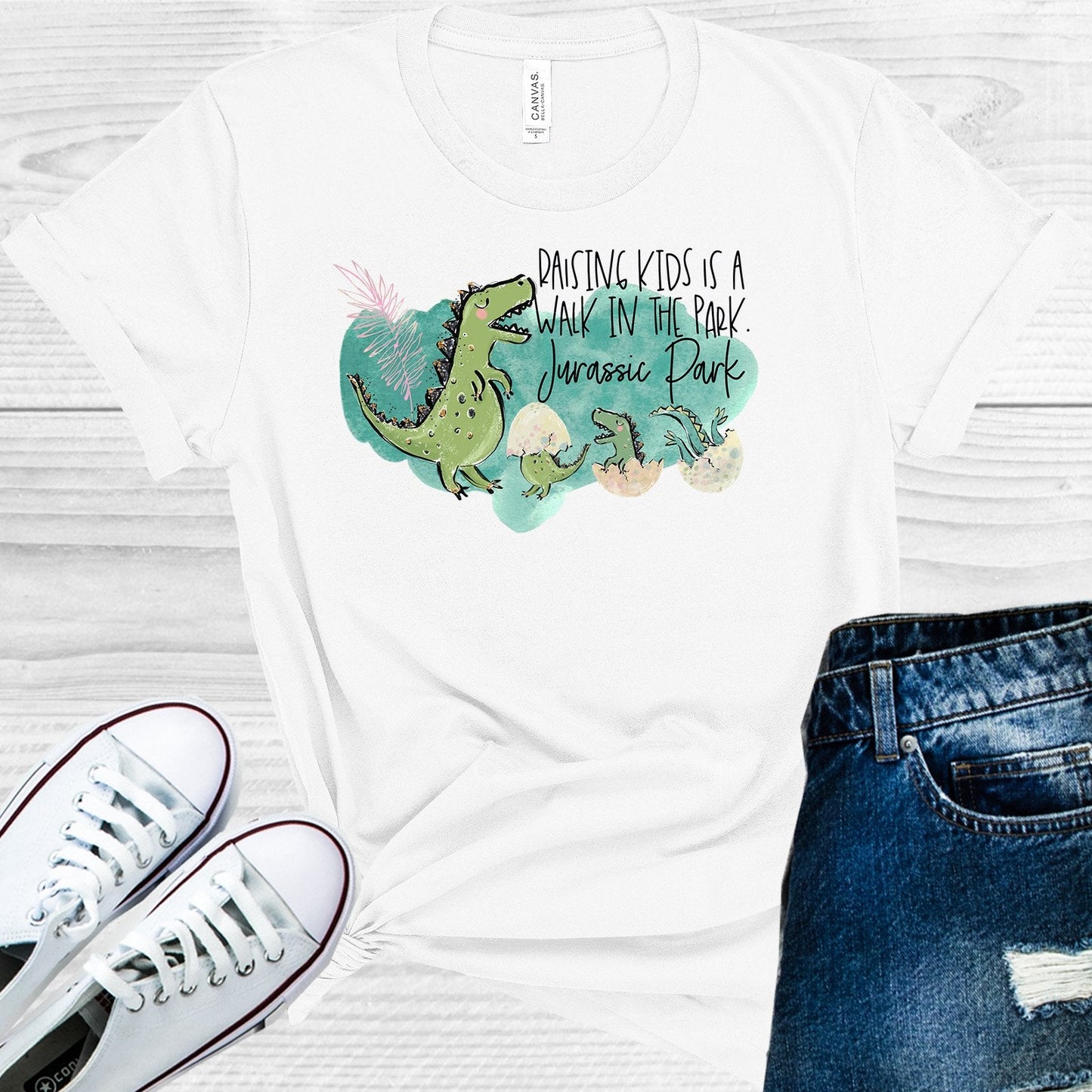 Raising Kids is a Walk in the Park Jurassic Park Graphic Tee