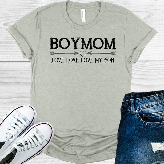 Boy Mom Love Love Love My Son Graphic Tee