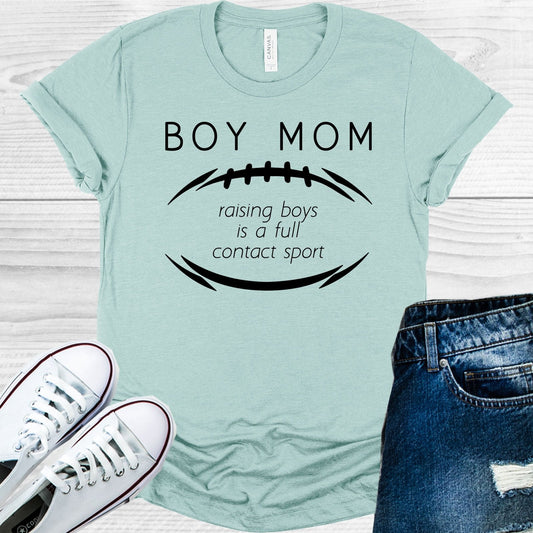 Boy Mom Raising Boys is a Full Contact Sport Graphic Tee