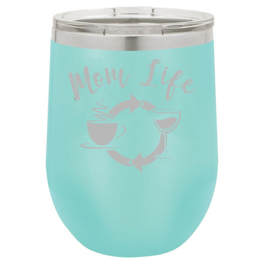 Mom Life 12 oz Polar Camel Wine Tumbler