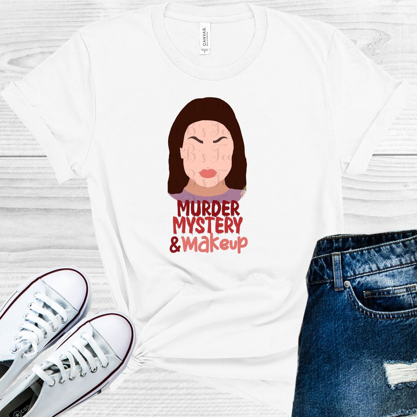Murder Mystery & Makeup Graphic Tee