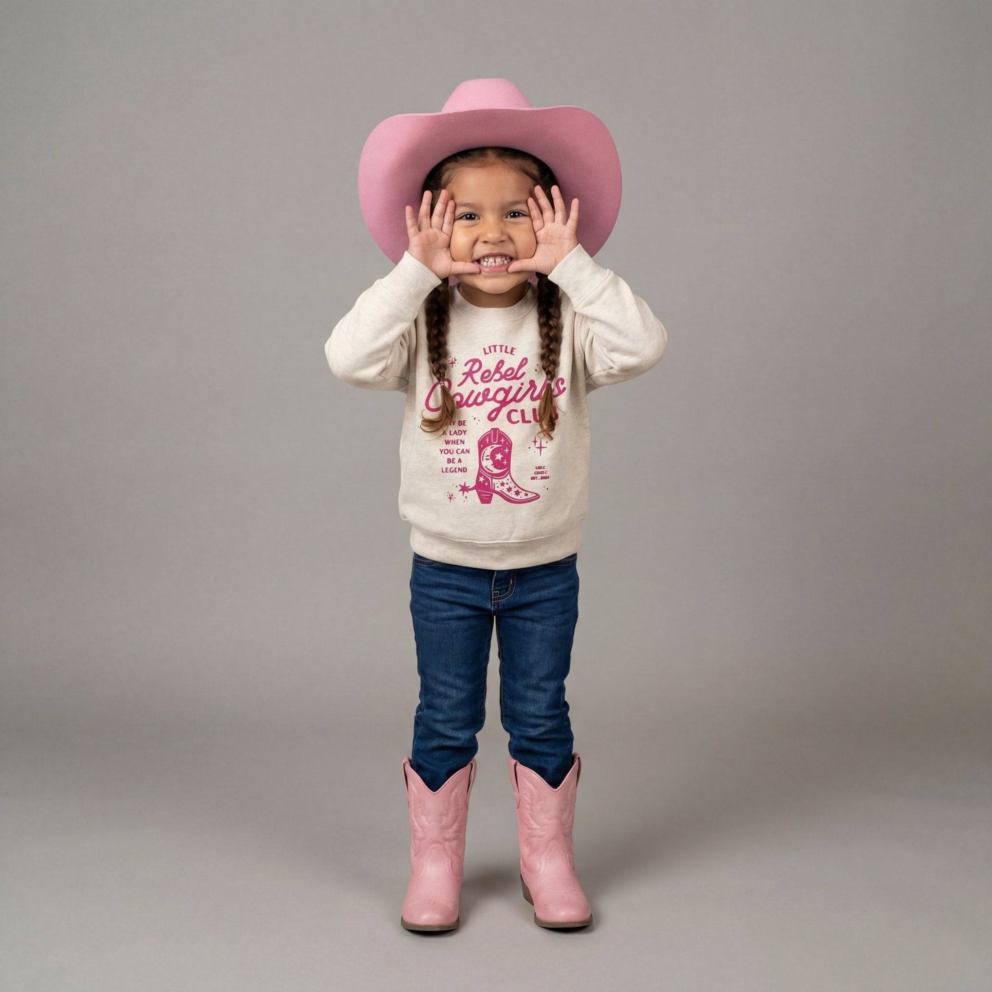 Natural Little Rebels Cowgirl Club Sweatshirt or tee!