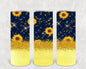Navy and Gold Sunflowers 20 oz Skinny Tumbler