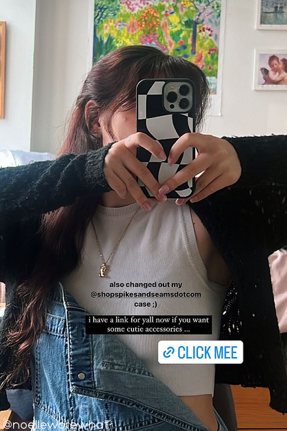 Black Wavy Checkered iPhone Case