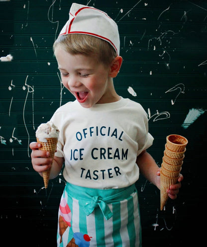 Official Ice Cream Taster Kids Graphic Cotton T-Shirt