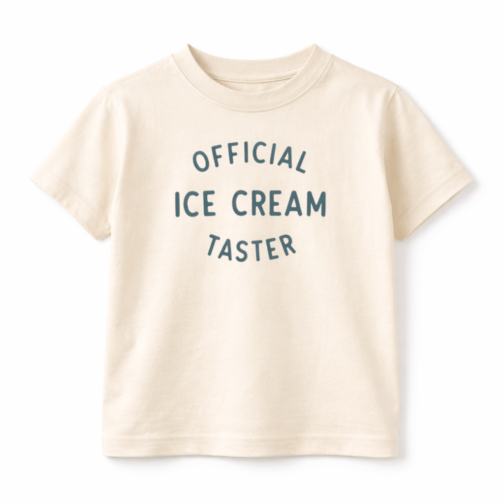 Official Ice Cream Taster Kids Graphic Cotton T-Shirt