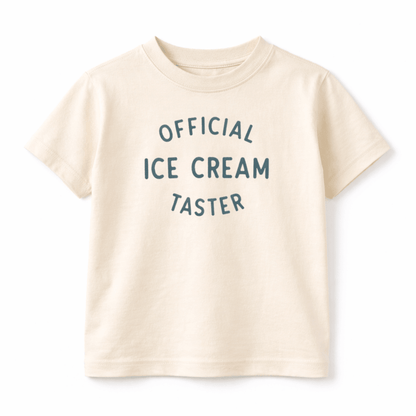 Official Ice Cream Taster Kids Graphic Cotton T-Shirt