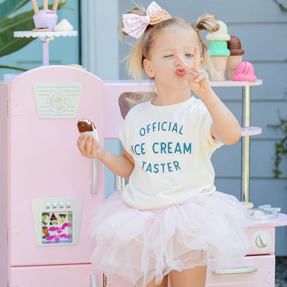 Official Ice Cream Taster Kids Graphic Cotton T-Shirt