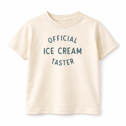 Official Ice Cream Taster Kids Tee | Funny Summer Shirt for Toddlers and Kids'