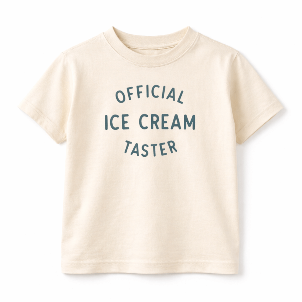 Official Ice Cream Taster Kids Tee | Funny Summer Shirt for Toddlers and Kids'