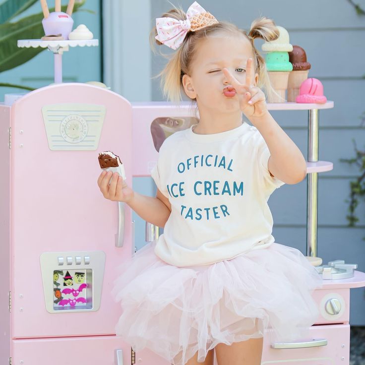 Official Ice Cream Taster Kids Tee | Funny Summer Shirt for Toddlers and Kids'