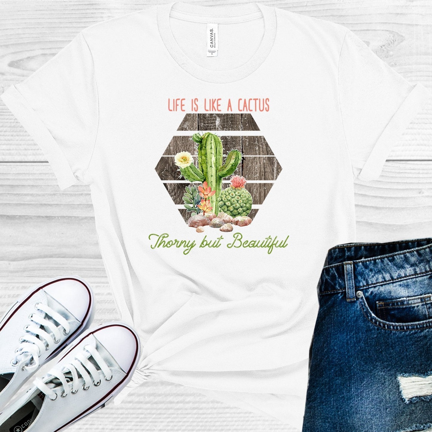 Life is Like a Cactus Thorny But Beautiful Graphic Tee
