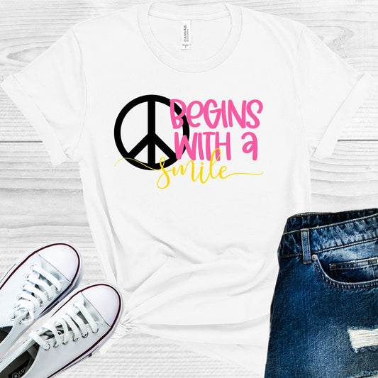 Peace Begins with a Smile Graphic Tee