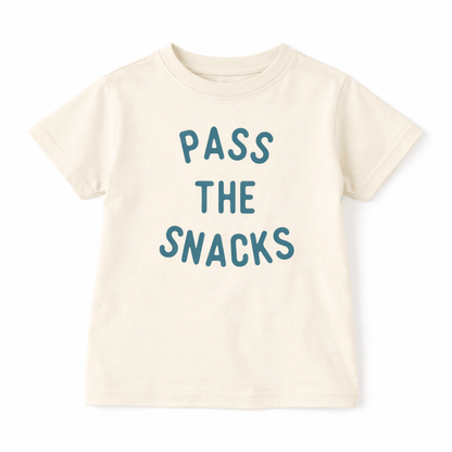 Pass the Snacks Kids Shirt | Funny Snack Lover Graphic Tee for Toddlers